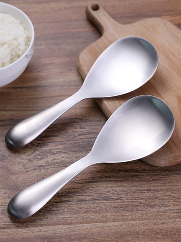 飯勺子304不銹鋼一體飯瓢電飯煲不粘長柄盛飯勺裝米飯分餐鐵飯勺1入