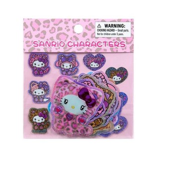 小禮堂 Sanrio 三麗鷗 PVC造型貼紙組 24枚入 (豹紋少女貓)