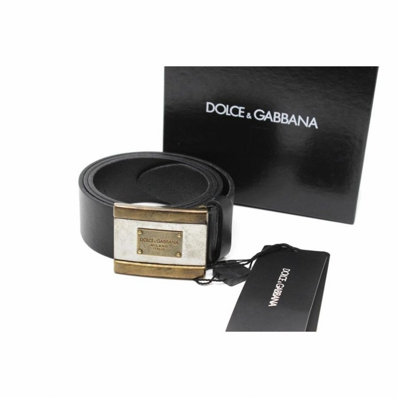 DOLCE&GABBANA ドルチェアンドガッバーナ プレート レザー ベルト-