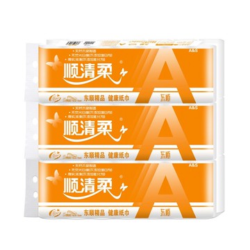順清柔衛生紙 卷紙5層107g*42卷 家用長條無芯卷筒紙廁紙手紙