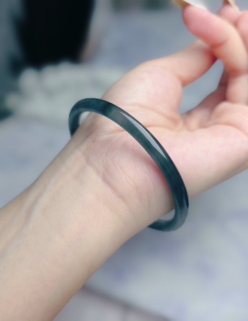 招財•時尚|意境冰膠海藍之謎|A貨翡翠完美叮噹手鐲#58.5#19.5