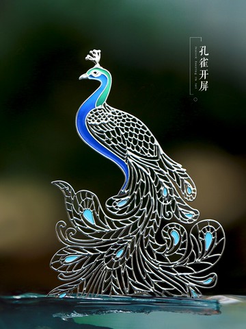 故宮孔雀金屬書簽創意文藝復古小清新古風紀念品 古典中國風文創禮品小禮物送老外送老師年會伴手禮定制