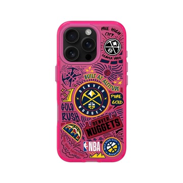 iPhone 16 Pro Clear 粉漾桃 - NBA - 塗鴉系列-丹佛金塊 Denver Nuggets- Graffiti