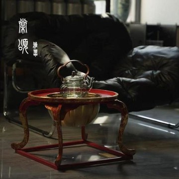 棠頌丨純手工大漆碳爐茶幾圍爐煮茶中式復古茶桌碳爐桌爐幾茶空間