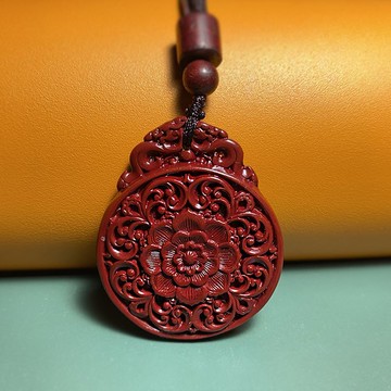 硃砂 花開富貴 吊墜 男女項鍊