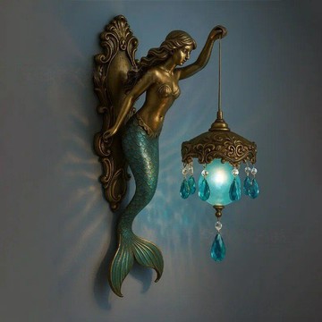 免運代購 💡  新品Mermaid Wall Lamp創意航海波希米亞海洋美人魚藝術壁燈 送人 交換禮物