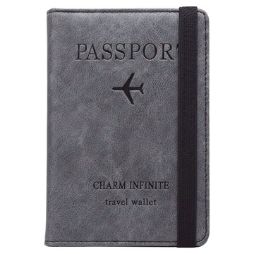 AHOYE 皮質護照夾 深灰色