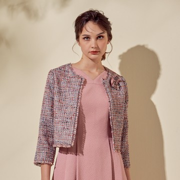 CLL巧玲瓏 小香風甜美粉蝴蝶短版外套 1689705