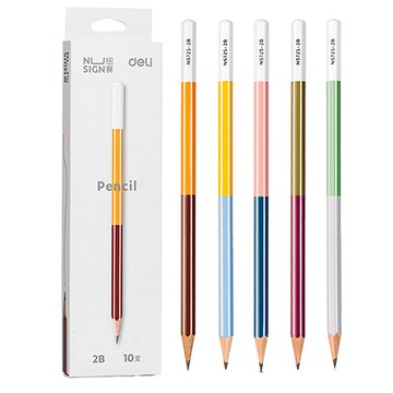 得力Deli NUSIGN撞色木頭鉛筆/NS725-2B/10支裝