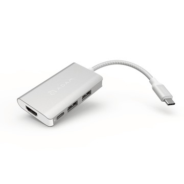 Hub A01m USB 3.1 Type-C 四合一集線器 銀