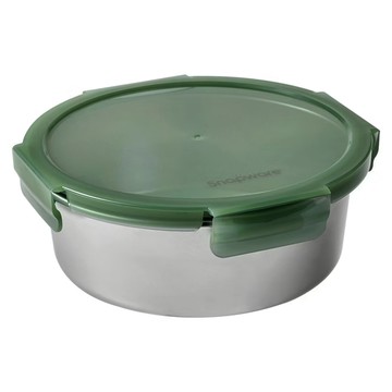 Corelle Brands 康寧餐具 Snapware Eco Fresh 可微波 316 不鏽鋼保鮮盒 1550ml  不鏽鋼 銀色 + 綠色  1個