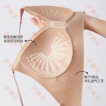【臺灣出貨👙】無痕粉底液閃光肩帶內衣女薄款透氣u美背露背冰皮涼感聚攏文胸【伊娜美】