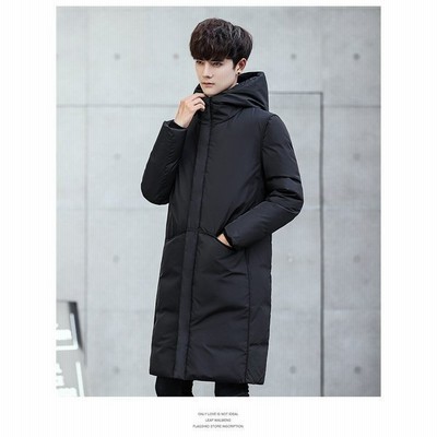 ダウンコート メンズ ダウンジャケット メンズコート ロング丈 防寒防風 2色 18新作 冬 通販 Lineポイント最大get Lineショッピング