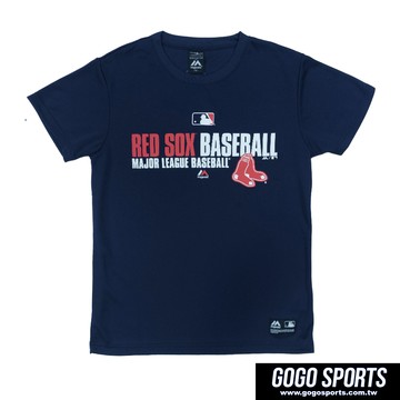 Majestic-經典款球隊印花吸濕排汗T恤-紅襪隊 (男)
