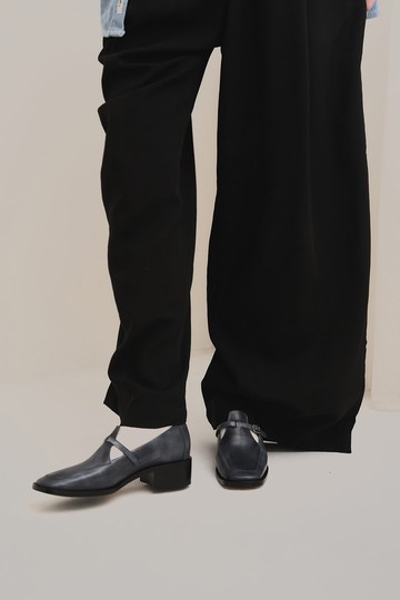 Re 35 T-Bar樂福跟鞋 - 墨灰