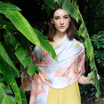 秦曲絲巾高級感女新款春夏桑蠶絲高檔禮盒真絲禮盒媽媽旗袍大披肩