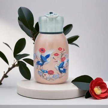 新款304不銹鋼保溫杯戶外便攜口袋杯雙層真空小胖丁手提隨手杯