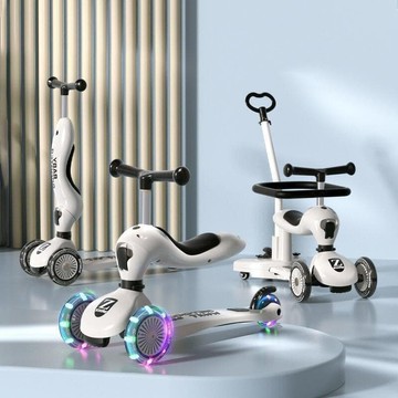 兒童滑板車　滑板車　兒童車　完據車　可坐可騎　平衡車　1-3歲初學酷奇多功四合壹能滑板車