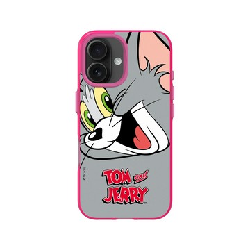 iPhone 16 Clear 粉漾桃 - 湯姆貓與傑利鼠 Tom and Jerry - 大臉湯姆貓