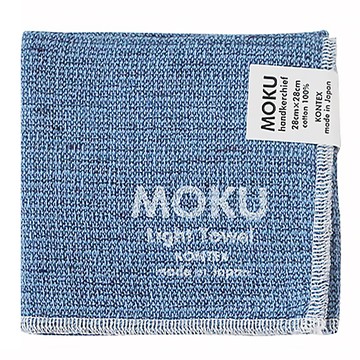 kontex MOKU超速乾輕薄吸水小方巾 28cm x 28cm 100%純棉 日本製  湖水藍  1條