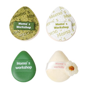 MoMo's Workshop 毛吉吉 迷你手指粉撲MIX4件組 丹寧款 附收納袋  淺綠色  1組