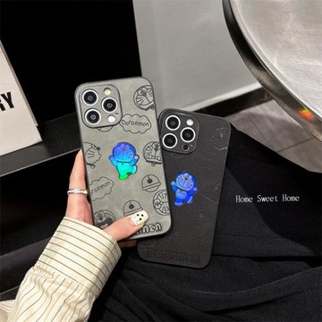 同古新款鐳射適用iphone15promax手機殼潮牌哆啦A夢蘋果14卡通16pm皮質13高級感叮當貓16pro高端防摔12奢華11