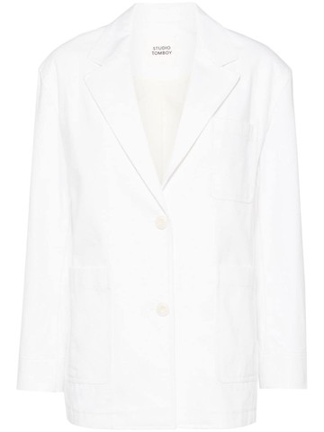 STUDIO TOMBOY - single-breasted cotton blazer - women - Cotton/Cotton - M - White
