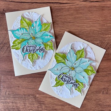 MERRY Christmas 薄荷綠花 聖誕卡
