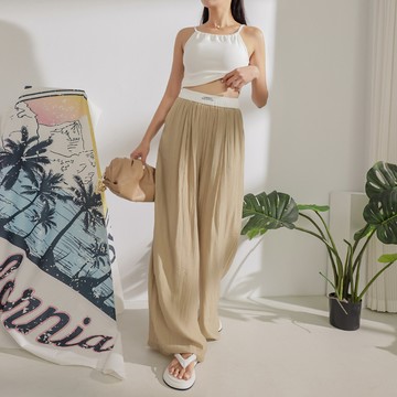 隨性寬鬆落地長褲-卡【KT201407】-2色