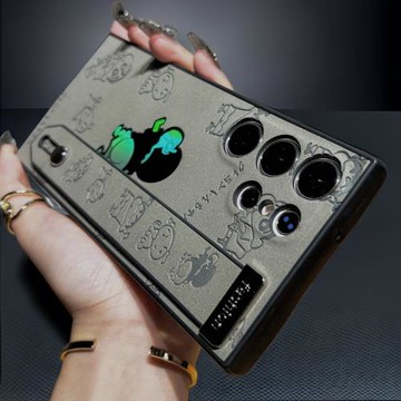 高端皮質適用三星S23ultra手機殼s22UItra帶s24ulta腕帶S25+是galaxys24plus支架23utrla鏡頭u22十全包25防摔