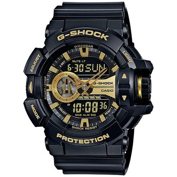 CASIO 卡西歐 GA-400GB-1A9 / G-SHOCK錶冠設計潮流雙顯錶 / 黑金 51.9mm｜樂天領券現折★全館特惠中★指定刷卡回饋10%