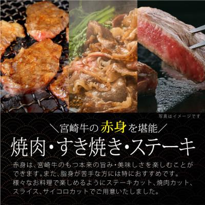 ふるさと納税 美郷町 宮崎牛赤身セット約700g(ステーキ200g・焼肉150g・スライス200g・サイコロ150g)