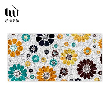 【好物良品】森林系列《清新花朵》北歐宜家風大尺寸可剪裁玄關大門絲圈刮泥墊｜可訂製尺寸請聯繫LINE客服@haowu