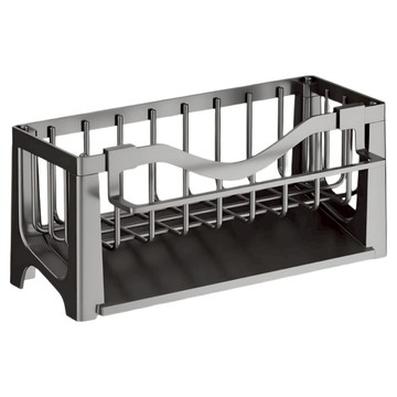 Couselect 廚房水槽斜型瀝水架 自動排水設計 附掛桿 碳鋼材質  1個  黑色