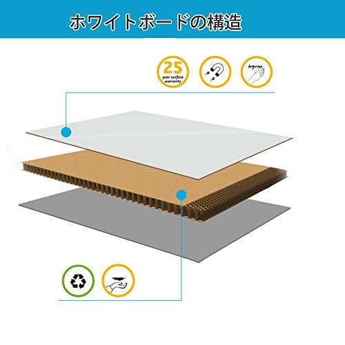 月予定表 ホワイトボード 壁掛け 幅1800×高さ900mm マーカー付き マグネット対応 白板磁気 アルミニウム合金フレ