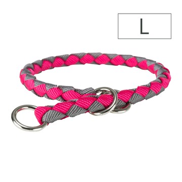 Trixie 寵物用品 編織項圈-亮桃灰 L: 47-55 cm (TX144011)