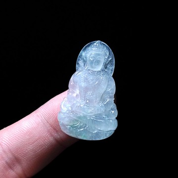 冰種翡翠精雕渡母 | 天然緬甸玉翡翠A貨 | 送禮