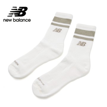 【New Balance】條紋中長襪_中性_白綠色_LAS51241OVN