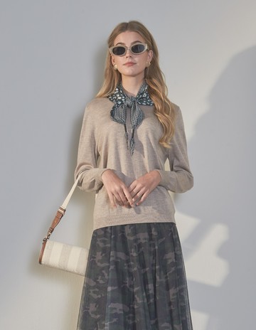 ★【喜芝梅】素面純色柔感長袖上衣(七色；F) 225690177