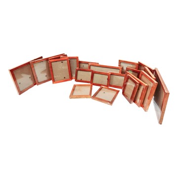 iINDOORS 北歐簡約實木相框 20入 含A4 6x6 6x8 4x6 6x12尺寸  柚木色  1組  40 x 30 x 20cm