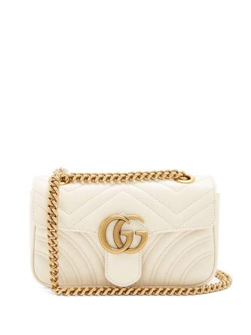 Gucci - GG Marmont Mini Quilted-leather Cross-body Bag - Womens - White