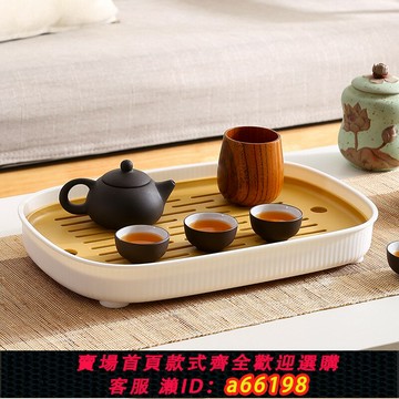 【台灣公司 可開發票】家用簡約茶盤茶杯托盤長方形現代小型客廳儲水塑料水杯子瀝水盤