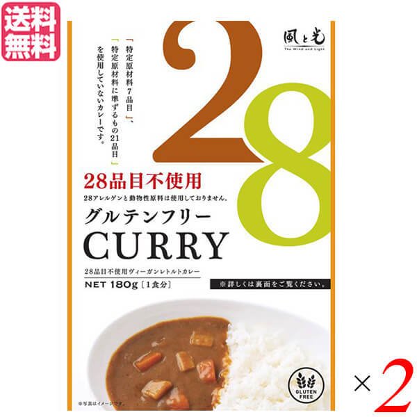 カレー レトルト ヴィーガン 風と光 28品目不使用ヴィーガンレトルトカレー 180g 2個セット 送料無料