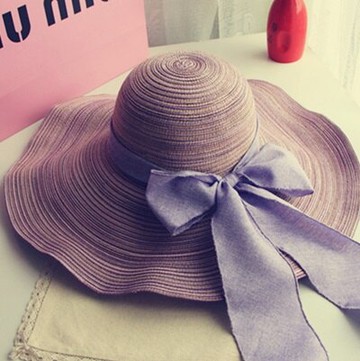 遮陽草帽蝴蝶結沙灘帽-戶外時尚防曬優雅情人節生日禮物女帽子4色73eq3【正韓進口】【米蘭精品】