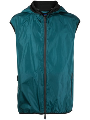 Kiton - contrasting-detail hooded gilet - men - Polyamide - XL - Green