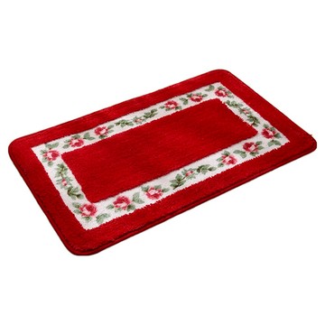 Mini嚴選 方形玫瑰蛋糕絨浴室踏墊 CN0474-R  紅色  60 x 40cm