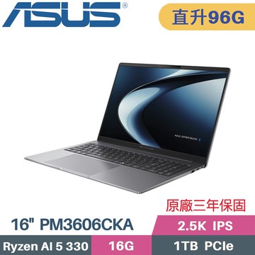 ASUS ExpertBook PM3606CKA-0051A330 (AI 5 330/32G+64G/1TB SSD/W11PRO/16)特仕