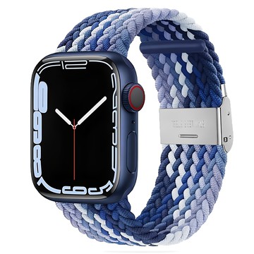 ANTIAN 雙色編織尼龍卡扣錶帶 38/40/41mm  Apple Watch Ultra 2 Series 7/SE/6/5/4  藍莓色  1支