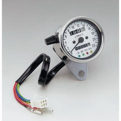 LEDパネル スピードメーター（機械式）4インジケーター内蔵 MAX220km/h 青LED タイプA KIJIMA（キジマ）