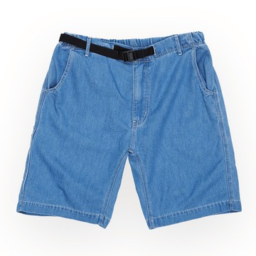 5th STREET｜中性｜皮帶設計防曬五分短褲｜拔淺藍
